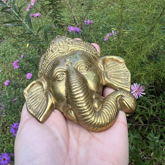 Beautiful Lord Ganesha Face Statue Wall Hanging Christmas Gift Home Decor Art - Picture 10 of 13